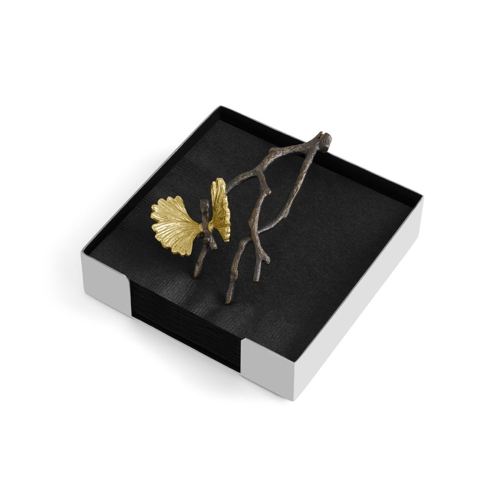 MICHAEL ARAM Butterfly Ginkgo Napkin Holder Gold